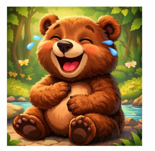 قصص الحيوانات للأطفال مكتوبة : الدب الذي ضحك كثيرًا