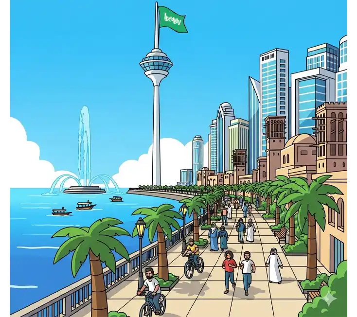 جدة والكورنيش والبحر الأحمر
